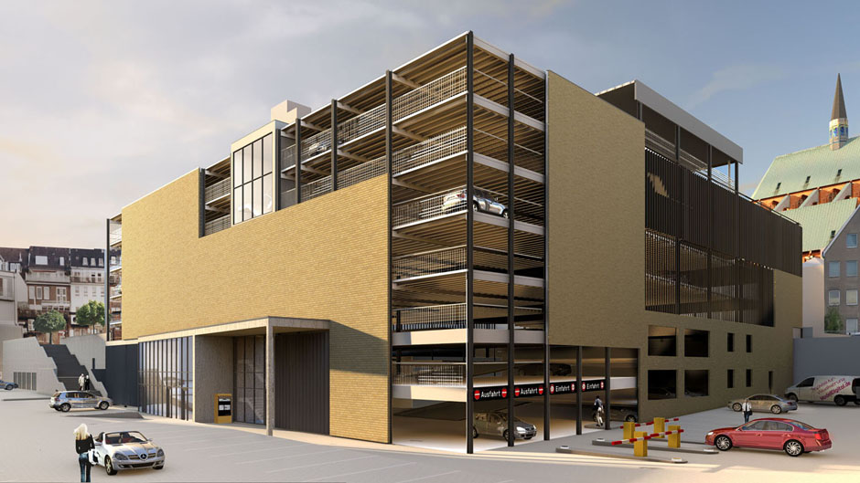 Neubau Parkhaus Wehdehof Lübeck -Planungsvariante- Architektur Visualisierung Modelldigital Lübeck